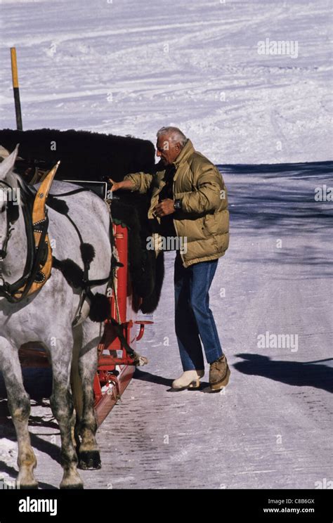 Gianni Agnelli in Saint Moritz,1987 Stock Photo, Royalty Free Image ...