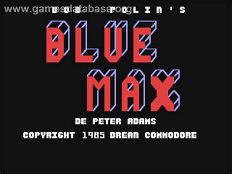 Blue Max Commodore 64 Artwork Title Screen