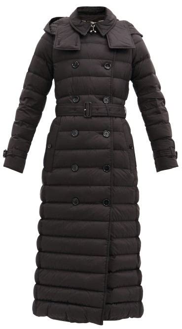 Burberry Arniston Long Double Breasted Quilted Coat Black ShopStyle