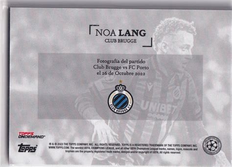 Topps On Demand Simplicidad Champions League 2023 Noa Lang EBay