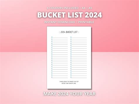 Free Bucket List Template Bucket List Lincuna Pe