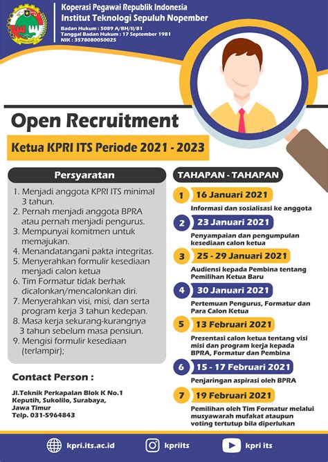 Open Recruitment Ketua Kpri Its Periode 2021 2023 Kpri Its