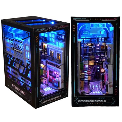 Diy Cyberpunk Miniature Kit Diy Book Nook Kit Diorama Kit Bookshelf