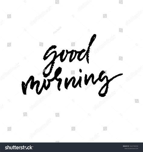 Good Morning Hand Drawn Lettering Text Stock Vector Royalty Free