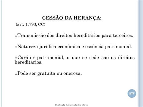 CessÃo De Direitos HereditÁrios CessÃo Da HeranÇa E PetiÇÃo Da HeranÇa