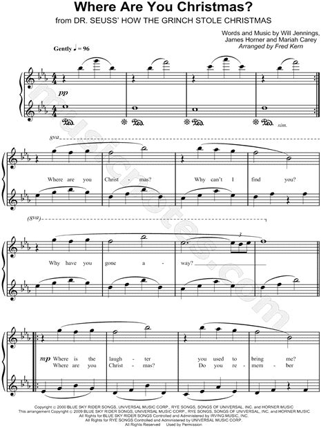 Faith Hill Where Are You Christmas Sheet Music Easy Piano In Eb Major Transposable