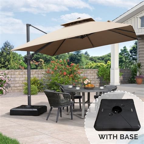 10ft Undefined10ft Square Cantilever Tilt Patio Umbrella With 360