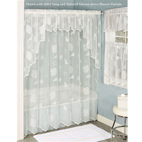 Seashells Lace Coastal Shower Curtain