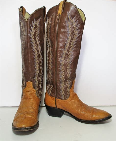 Vintage 1980s Larry Mahan's Boot Collection Western Boots Cognac ...