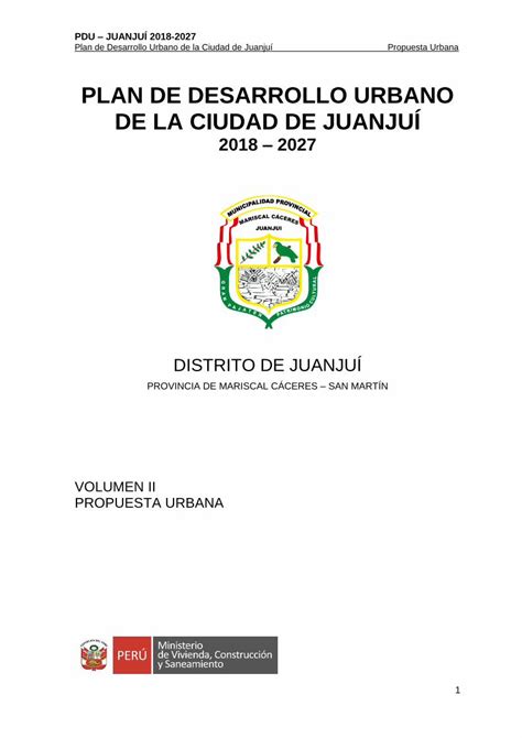 PDF PLAN DE DESARROLLO URBANO DE LA CIUDAD DE JUANJUÍ Jua Una de