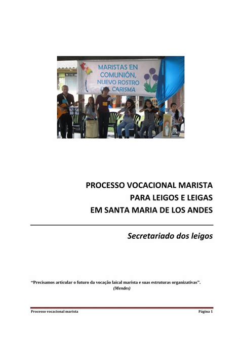 Pdf Processo Vocacional Marista Para Leigos E Leigas Tempo Ano