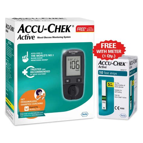 Accu Chek Active Blood Glucose Monitoring System With 10 Free Test