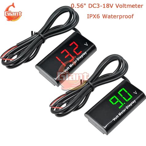 DC 5V 12V IPX6 Waterproof Voltmeter 12V Car Boat Motorcycle 0 56 Inch