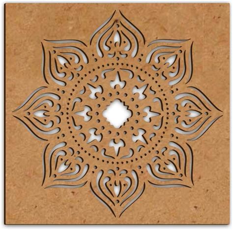 Buy 100yellow Flower Design Diwali Rangoli Wooden Stencil For Diwali