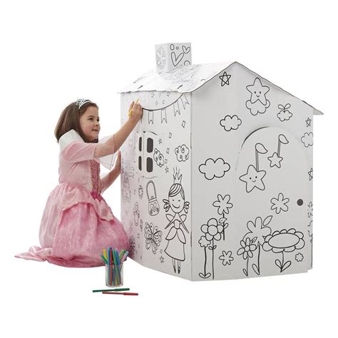 Colour In Cardboard Playhouse 92cm Hobbycraft