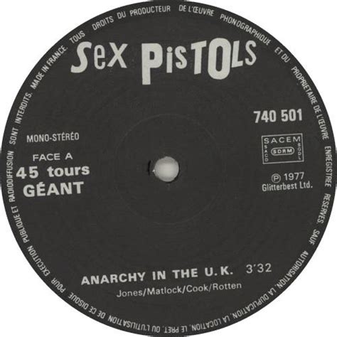 Sex Pistols Anarchy In The Uk Ex French 12 Vinyl Single 12 Inch