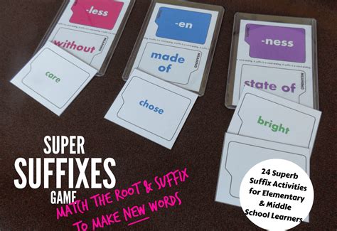 Superb Suffix Activities For Elementary Middle School Learners