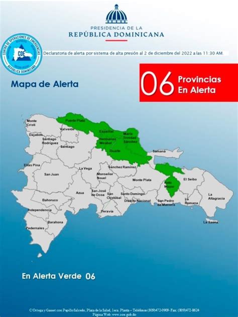 Oe Emite Alerta Verde Para Seis Provincias Pro Inversion Tv