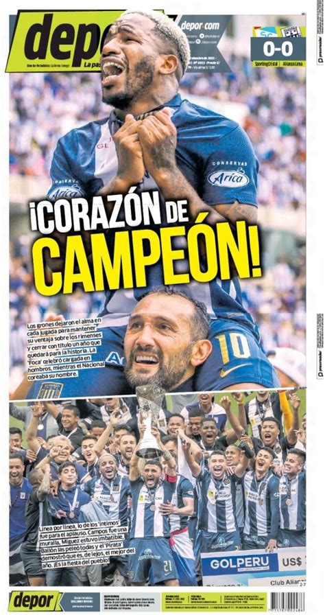 Alianza Lima Campe N Nacional Acapar Todas Las Portadas De Los Diarios