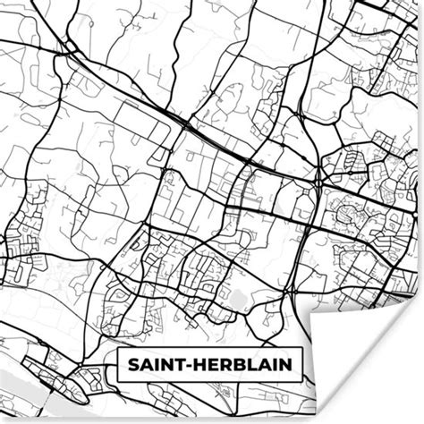 Poster Stadskaart Frankrijk Kaart Saint Herblain Plattegrond