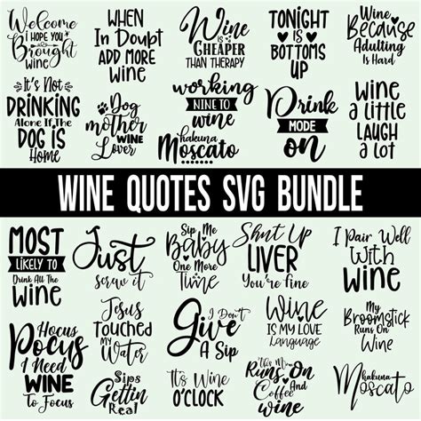 Wine SVG Bundle MasterBundles Wine Svg Bundle Wine Quote SVG Design