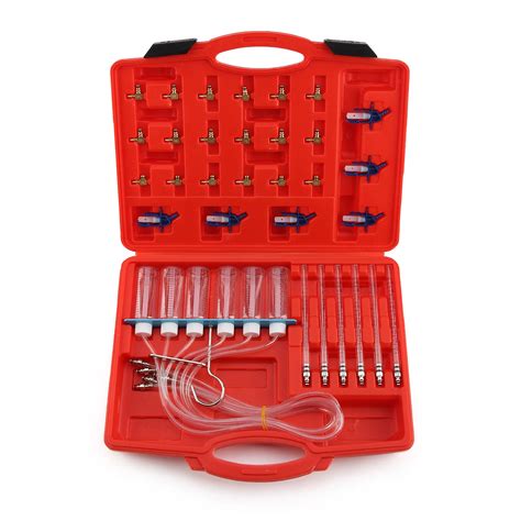 6 Cylinder Diesel Injector Flow Test Meter Adaptor Set Common Rail Tool