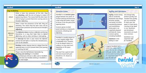 Move Pe Year Handball Knowledge Organiser Teacher Made