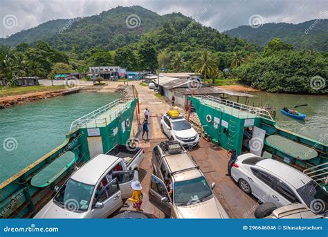 View Of Cars And Passenger Ferry Boat At Koh Chang Island In Trat