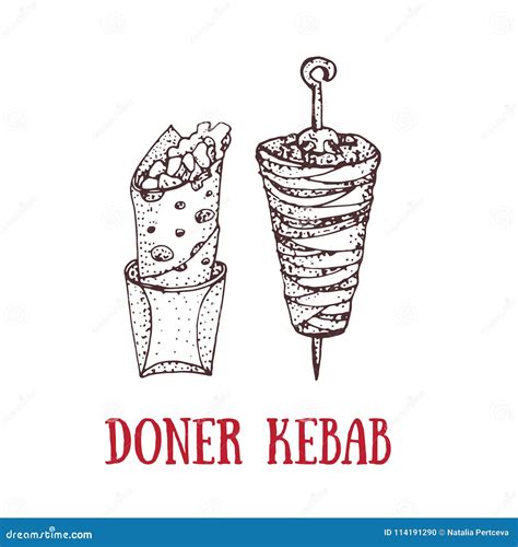 Half Of Shawarma Doner Kebab Meal Isolated On White Background Vector