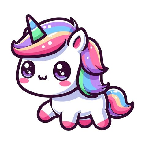 Premium Vector Cute Unicorn Cartoon Character Vector Illustration Happy Adorable Magic Unicorn