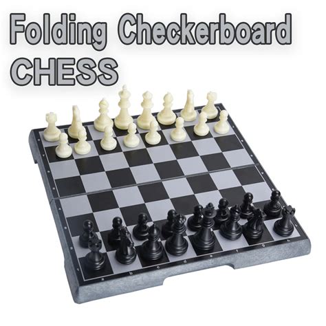 Portable Magnetic Chess Set With Foldable Chessboard And Small Magnet