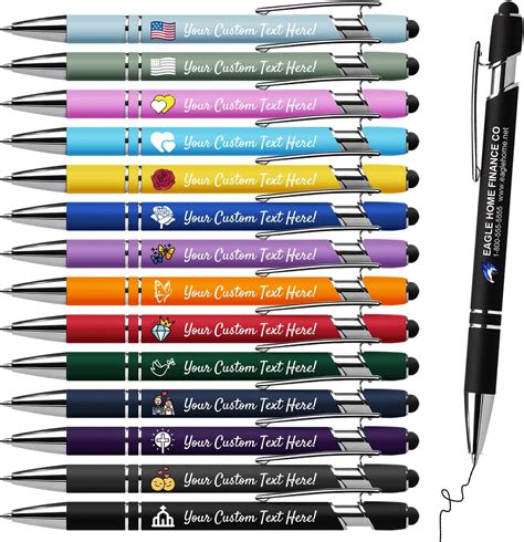 Amazon Vebermo Personalized Pens With Stylus Custom Metallic