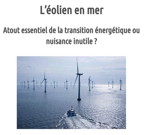 L Olien En Mer Atout Essentiel De La Transition Nerg Tique Ou