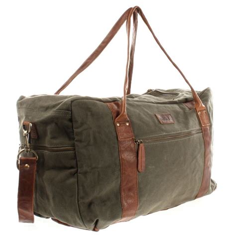 Reisetasche Canvas Gr N Le Leder Reisetasche Sporttasche Und Taschen