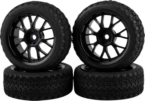 Buy Shaluoman Rubber Tires Wheels 12mm Hex Drive Hub For 1 10th Scale