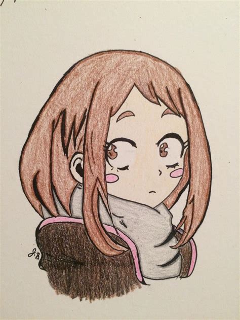 Ochaco Uraraka Drawn And Colored Crayon By Rawrimaotaku On Deviantart