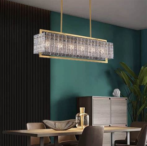 Moooni Luxury Crystal Chandelier Modern Rectangular Led Pendant Light