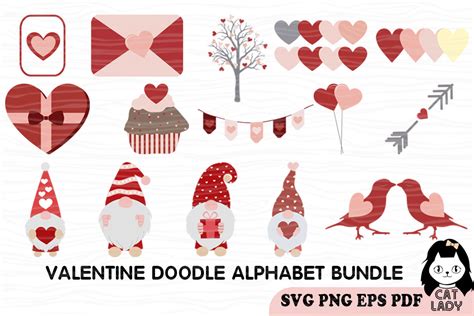 Valentine Clipart Bundle Gnome Svg Png Graphic By Cat Lady · Creative