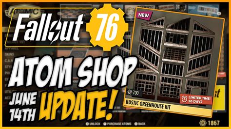 Fallout 76 Atomic Shop Update June 14th 21st YouTube