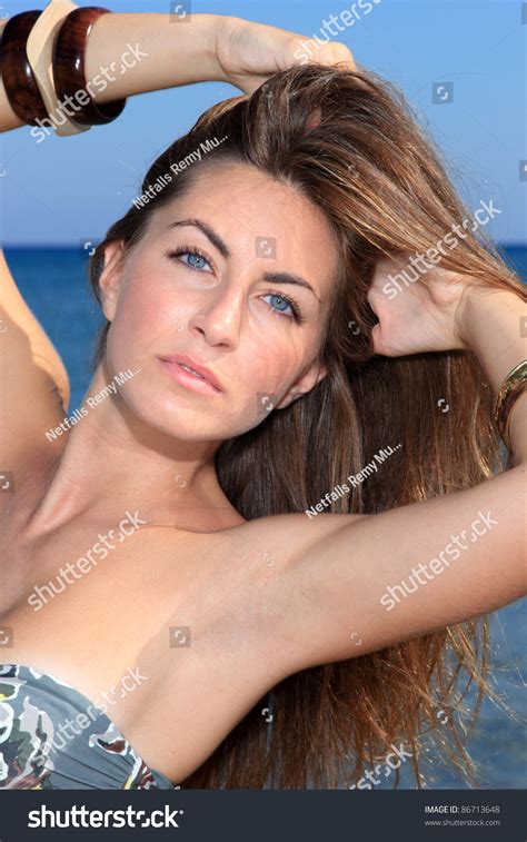 Sexy Hot Brunette Bikini Model On Stock Photo Shutterstock