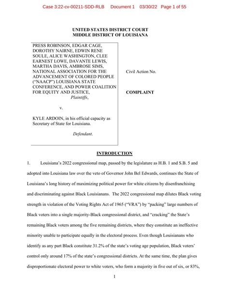 Lawsuit challenging Louisiana congressional district maps