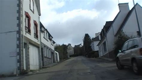 Driving Along Rue Laennec D14 Huelgoat Finistère Brittany France