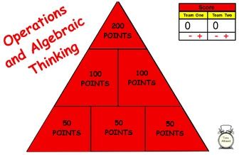 10,000 Pyramid 5th Grade Math Vocabulary Game-FSA by K and M Creators