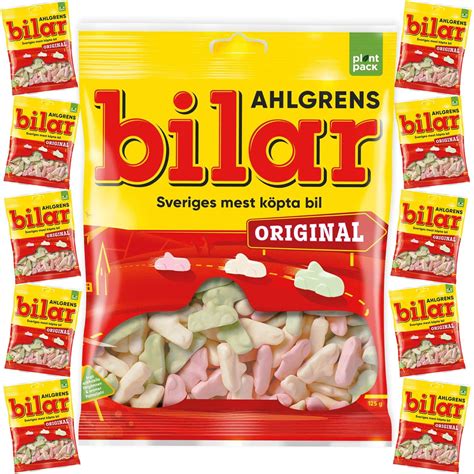 10 Bags x 125g of Bilar Original - Swedish Candy from Sweden - Chewy