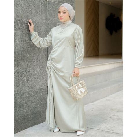 Jual ORIGINAL Narah Dress Baju Gamis Brukat Tile Remaja Dewasa Seragam