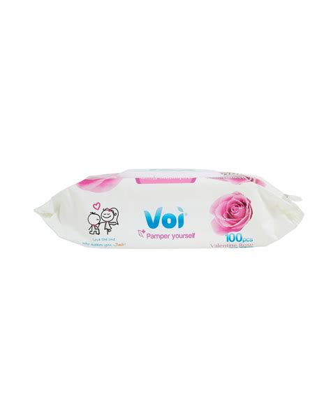 Wet Wipes Valentine Rose 100 Pcs Smile Voi