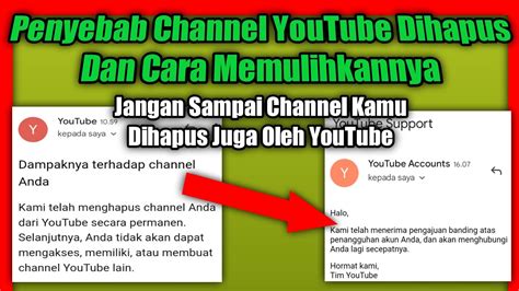 Akun YouTube Dihapus Tanpa Peringatan Cara Memulihkan Channel