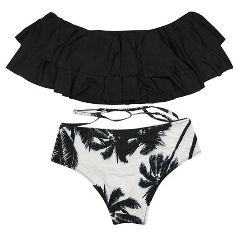 Bikini Str J K Pielowy Falbanka Stylowy Kobiecy Xl