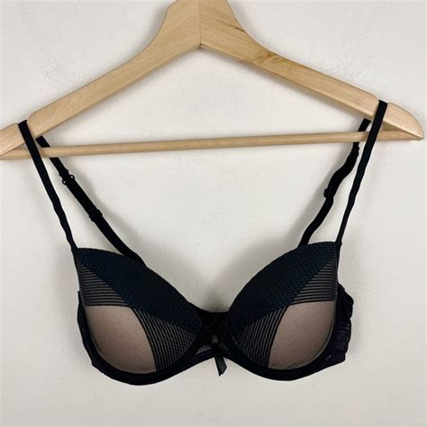 Marie Jo Intimates Sleepwear Marie Jo Black Mesh Nude Light Padding Plunge Neck Size B