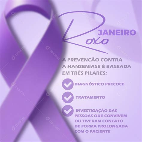 Janeiro Roxo Mês de Luta Contra a Hanseníase Social Media PSD Editável